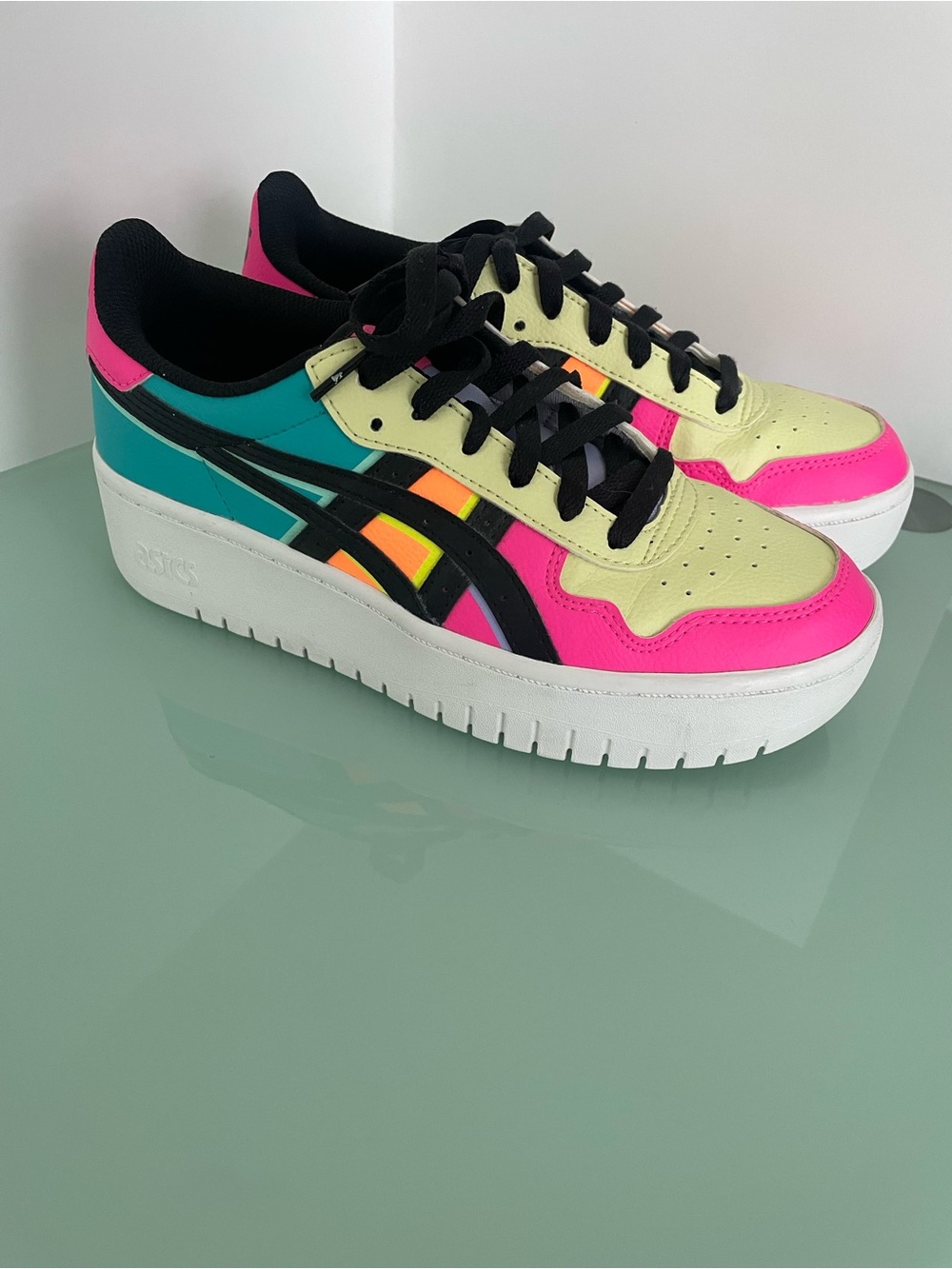 Asics Japan S PF Womens Platform Athletic Sneakers in Huddle Yellow Size 7 Shoes - Picture 4 of 16